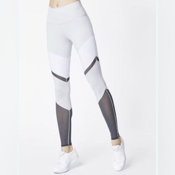 ALO Yoga Pants - Alo Yoga High Waist Sheila Leggings Dove Grey/White Size XS